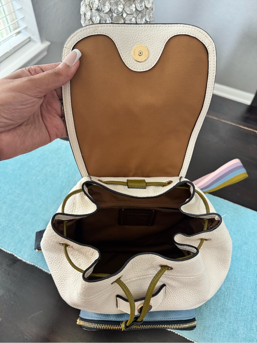 Coach Jes Colorblock Leather Backpack - Picture 6 of 13